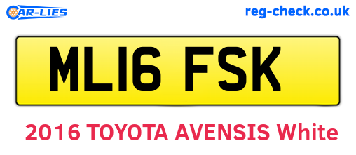 ML16FSK are the vehicle registration plates.