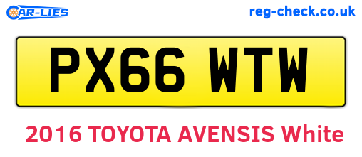 PX66WTW are the vehicle registration plates.