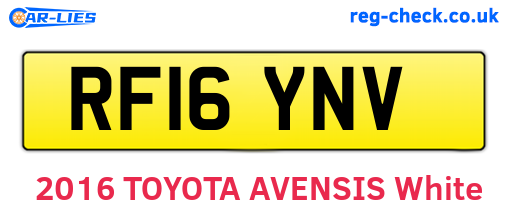 RF16YNV are the vehicle registration plates.