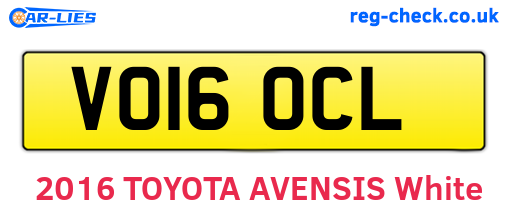 VO16OCL are the vehicle registration plates.