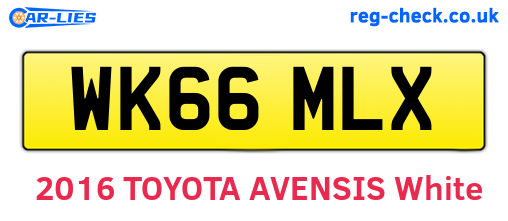 WK66MLX are the vehicle registration plates.