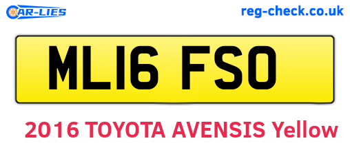 ML16FSO are the vehicle registration plates.