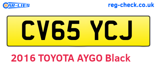 CV65YCJ are the vehicle registration plates.