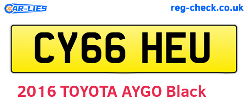 CY66HEU are the vehicle registration plates.