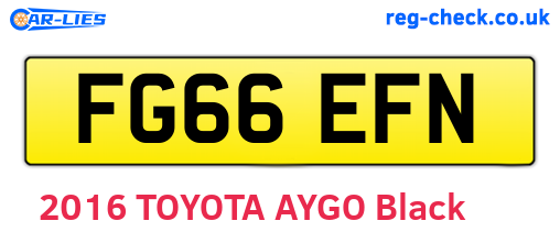 FG66EFN are the vehicle registration plates.