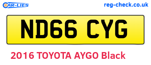 ND66CYG are the vehicle registration plates.
