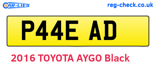 P44EAD are the vehicle registration plates.