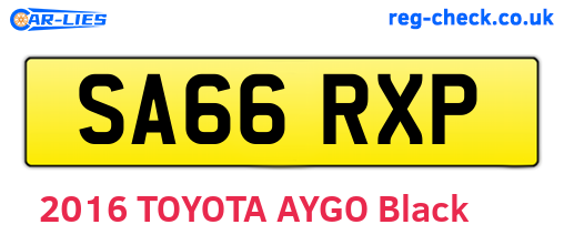 SA66RXP are the vehicle registration plates.