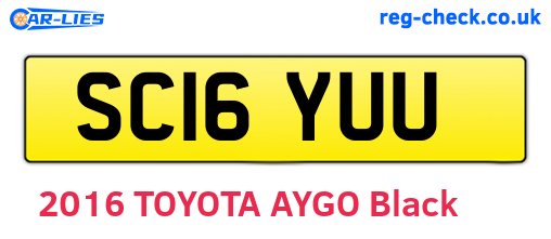 SC16YUU are the vehicle registration plates.