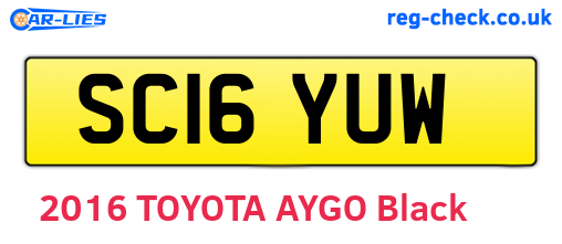 SC16YUW are the vehicle registration plates.