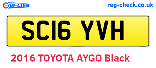 SC16YVH are the vehicle registration plates.