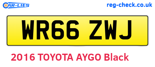 WR66ZWJ are the vehicle registration plates.