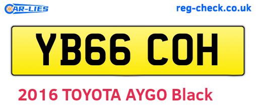YB66COH are the vehicle registration plates.
