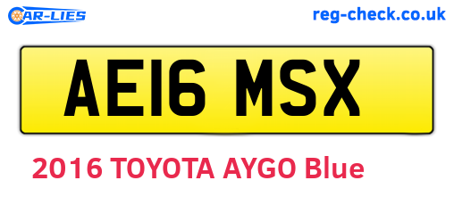 AE16MSX are the vehicle registration plates.