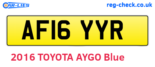 AF16YYR are the vehicle registration plates.