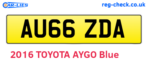 AU66ZDA are the vehicle registration plates.