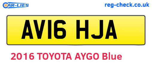 AV16HJA are the vehicle registration plates.