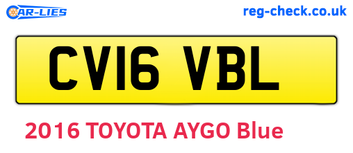 CV16VBL are the vehicle registration plates.