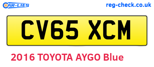 CV65XCM are the vehicle registration plates.