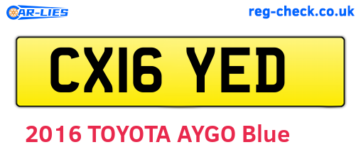 CX16YED are the vehicle registration plates.