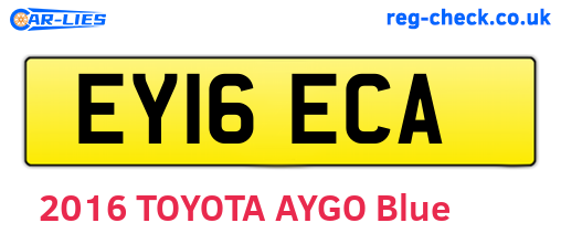 EY16ECA are the vehicle registration plates.
