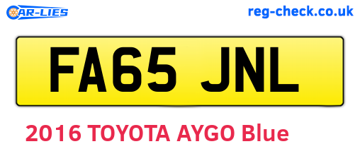 FA65JNL are the vehicle registration plates.