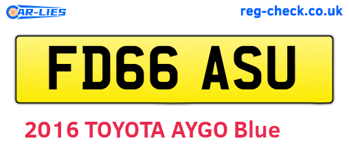 FD66ASU are the vehicle registration plates.