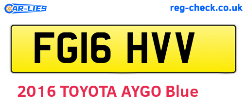 FG16HVV are the vehicle registration plates.