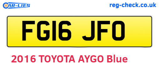 FG16JFO are the vehicle registration plates.