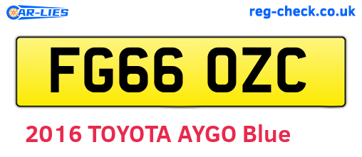FG66OZC are the vehicle registration plates.