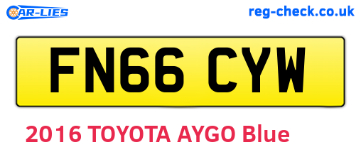 FN66CYW are the vehicle registration plates.