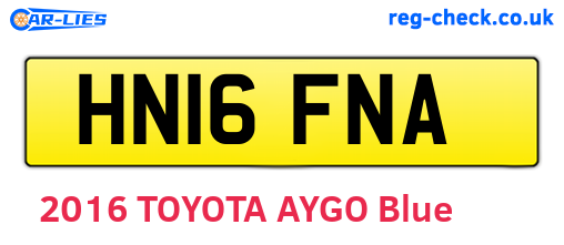 HN16FNA are the vehicle registration plates.