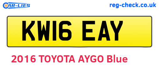 KW16EAY are the vehicle registration plates.