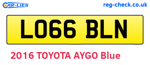 LO66BLN are the vehicle registration plates.