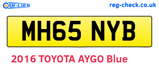 MH65NYB are the vehicle registration plates.