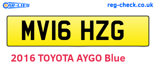 MV16HZG are the vehicle registration plates.