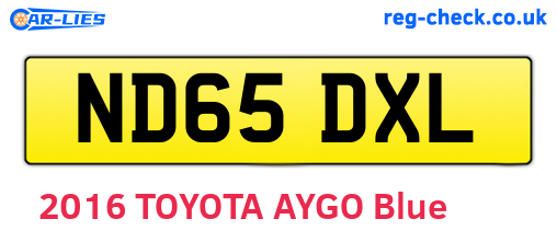 ND65DXL are the vehicle registration plates.
