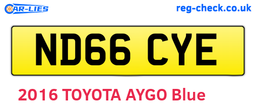 ND66CYE are the vehicle registration plates.