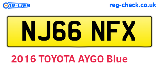 NJ66NFX are the vehicle registration plates.