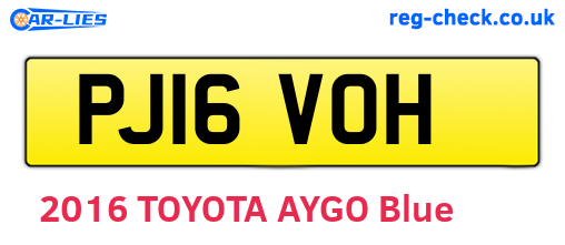PJ16VOH are the vehicle registration plates.