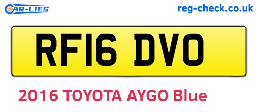 RF16DVO are the vehicle registration plates.