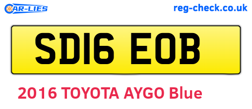 SD16EOB are the vehicle registration plates.