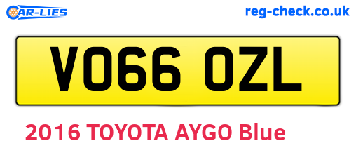 VO66OZL are the vehicle registration plates.