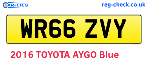 WR66ZVY are the vehicle registration plates.