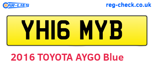 YH16MYB are the vehicle registration plates.