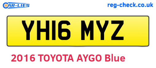 YH16MYZ are the vehicle registration plates.