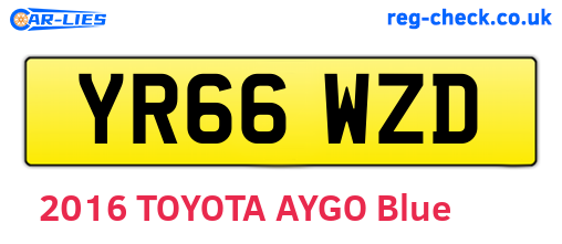 YR66WZD are the vehicle registration plates.