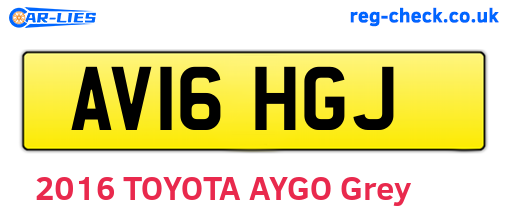 AV16HGJ are the vehicle registration plates.