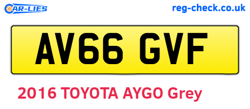 AV66GVF are the vehicle registration plates.