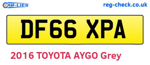 DF66XPA are the vehicle registration plates.